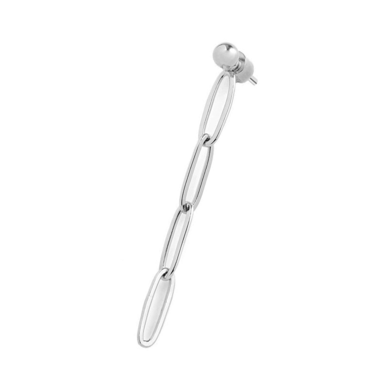 Orecchino pendente Marlù Vision donna acciaio con catena a maglia larga liscia 2OR0080-2