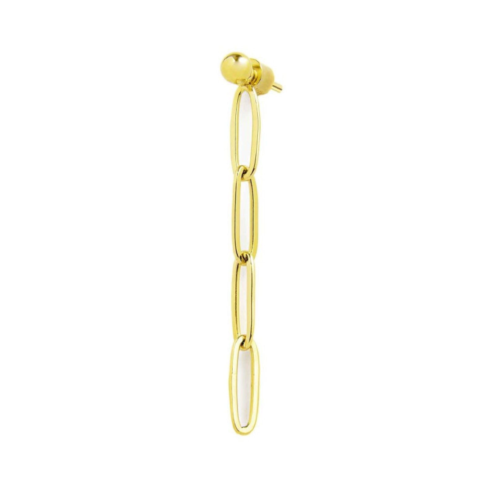 Orecchino pendente Marlù Vision donna acciaio dorato con catena a maglia larga 2OR0080G-1