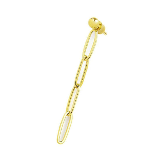 Orecchino pendente Marlù Vision donna acciaio dorato con catena a maglia larga 2OR0080G-2