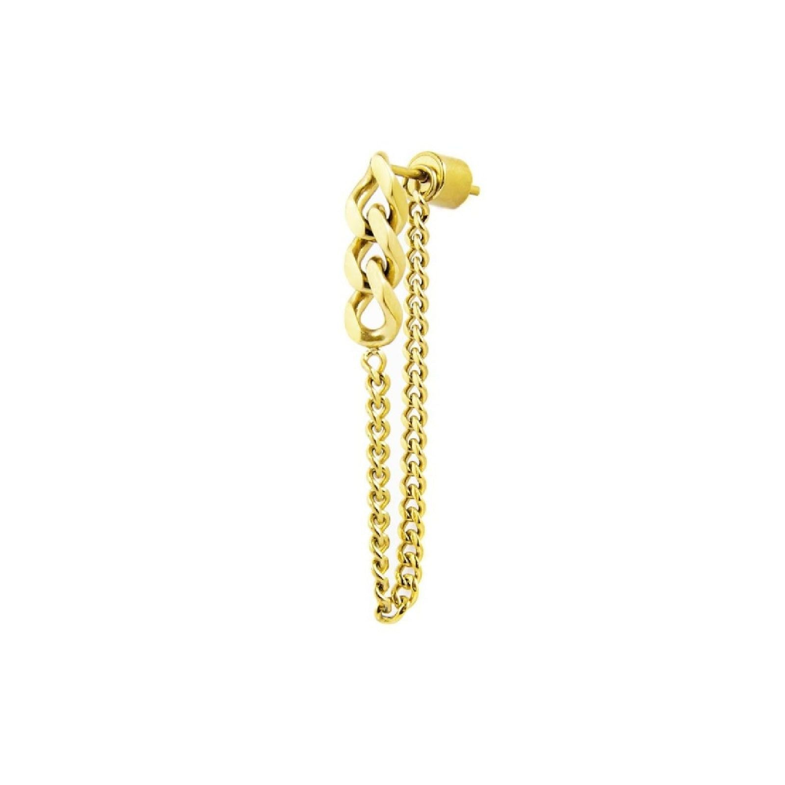 Orecchino pendente Marlù Vision donna acciaio dorato con due catene grumetta 2OR0083G-2