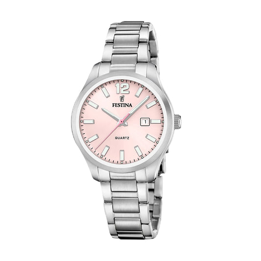Orologio solo tempo donna Festina acciaio quadrante rosa MISURA UNICA