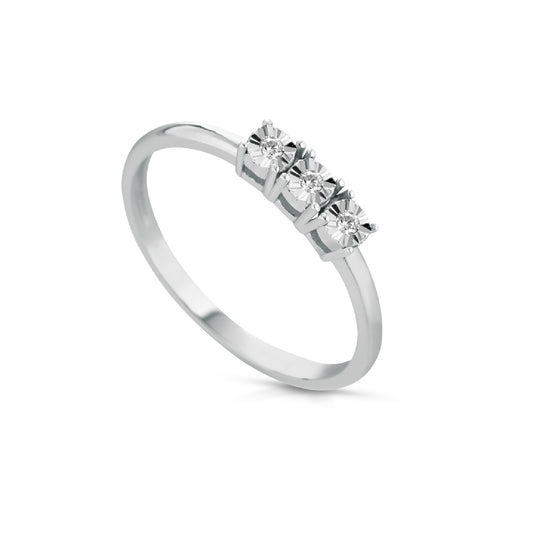 Anello trilogy PG Gioielli oro 18kt con diamante 0,02ct G SI SU MISURA
