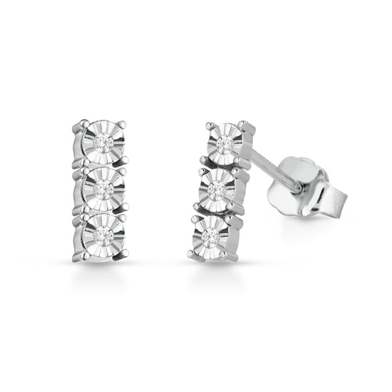 Orecchini trilogy PG Gioielli oro 18kt con diamante 0,04ct G VS MISURA UNICA