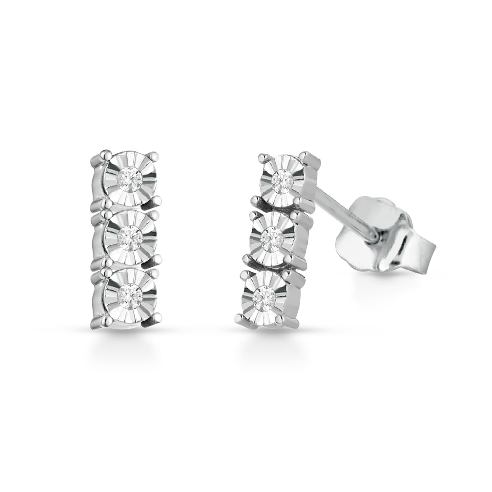 Orecchini trilogy PG Gioielli oro 18kt con diamante 0,04ct G VS MISURA UNICA