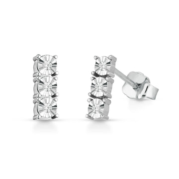 Orecchini trilogy PG Gioielli oro 18kt con diamante 0,04ct G VS MISURA UNICA