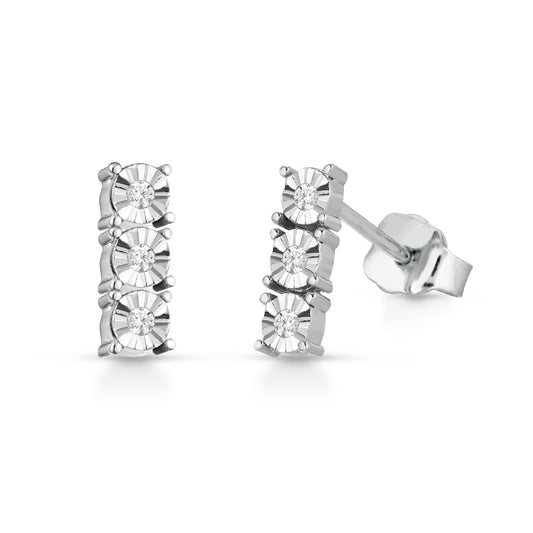 Orecchini trilogy PG Gioielli oro 18kt con diamante 0,04ct G VS MISURA UNICA