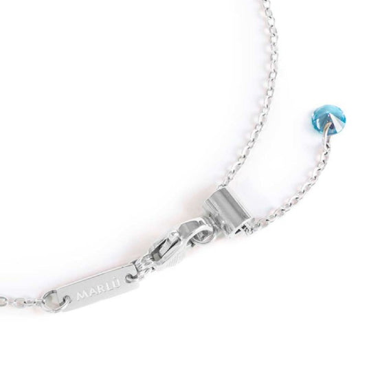 Bracciale catena Marlù Sparkles donna acciaio con zirconi e smalto azzurro 31BR0011-AM-2