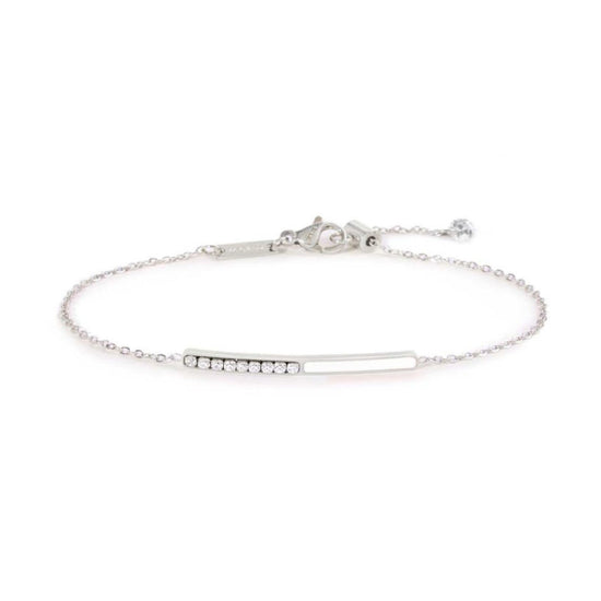 Bracciale catena Marlù Sparkles donna acciaio con zirconi e smalto bianco 31BR0011-W-1