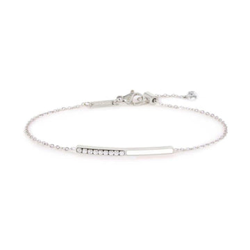 Bracciale catena Marlù Sparkles donna acciaio con zirconi e smalto bianco 31BR0011-W-1