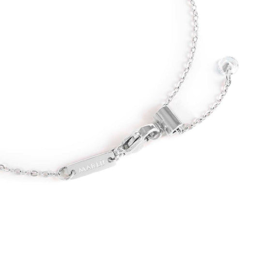 Bracciale catena Marlù Sparkles donna acciaio con zirconi e smalto bianco 31BR0011-W-2