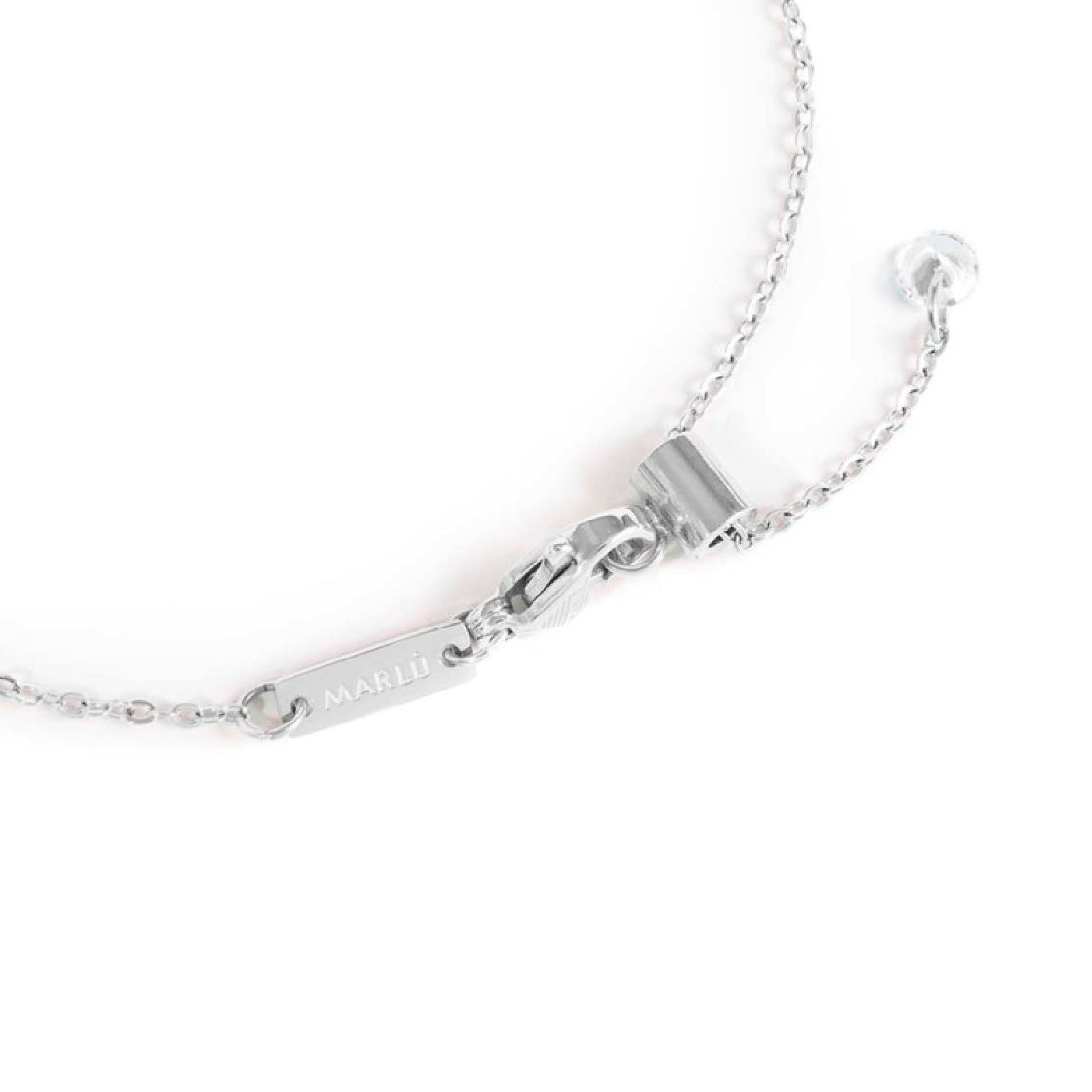 Bracciale catena Marlù Sparkles donna acciaio con zirconi e smalto bianco 31BR0011-W-2