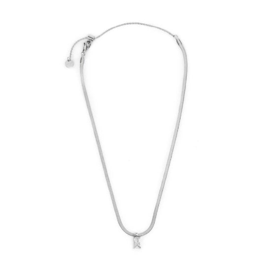 Collana snake donna Marlù Sparkles in acciaio con zircone bianco taglio baguette 31CN0001-W