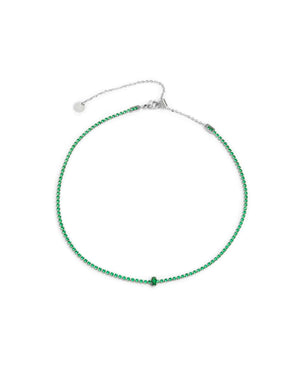 Collana tennis choker Marlù Sparkles da donna in acciaio con zirconi colore verde di 2 mm 31CN0002-S