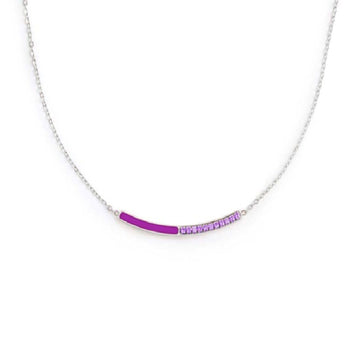 Collana girocollo Marlù Sparkles donna acciaio con zirconi e smalto viola 31CN0003-P-1