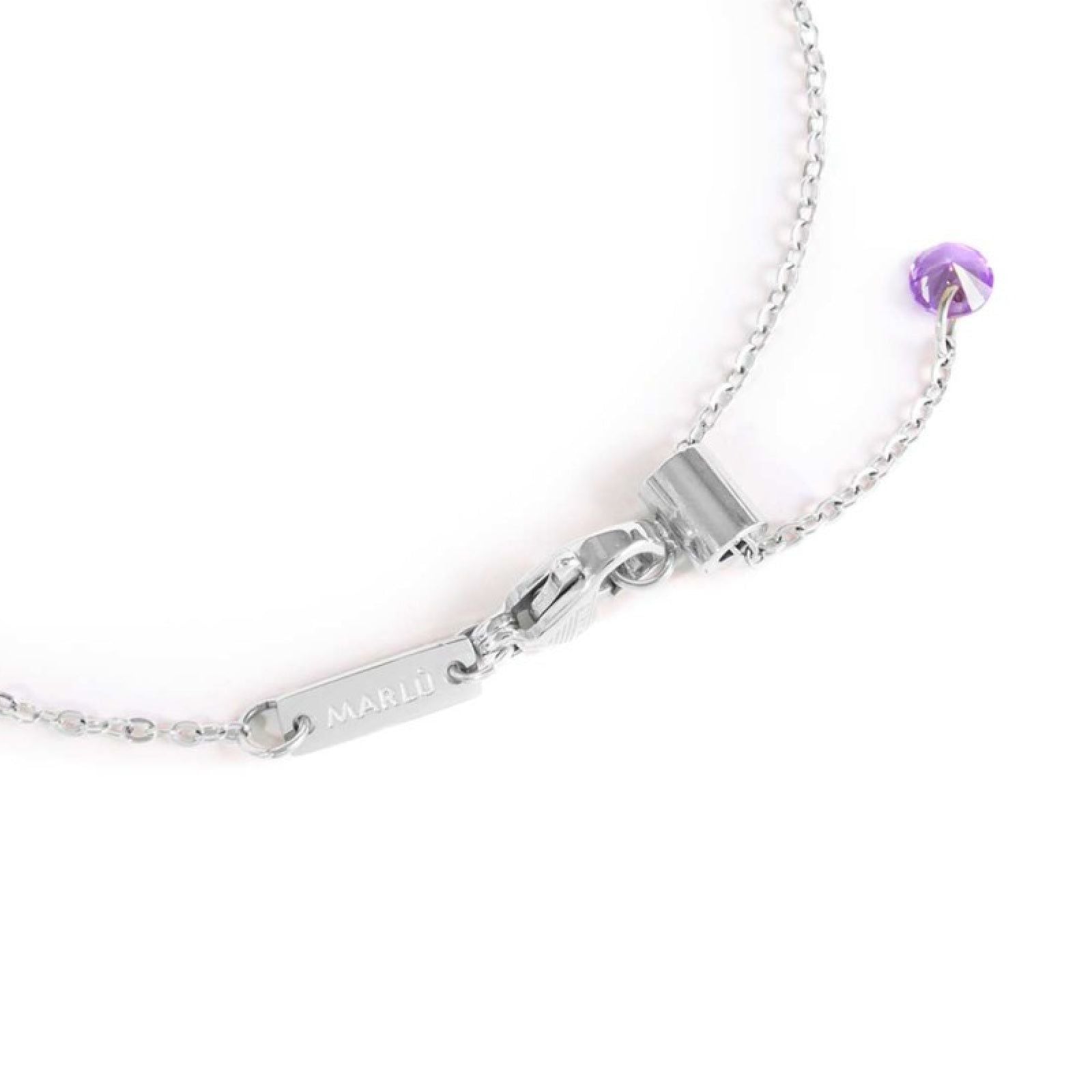Collana girocollo Marlù Sparkles donna acciaio con zirconi e smalto viola 31CN0003-P-2