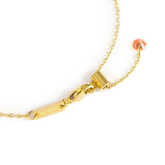 Collana girocollo Marlù Sparkles donna acciaio dorato con zirconi e smalto arancione 31CN0003G-H-2