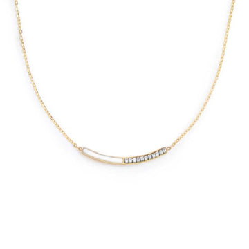 Collana girocollo Marlù Sparkles donna acciaio dorato con zirconi e smalto bianco 31CN0003G-W-1