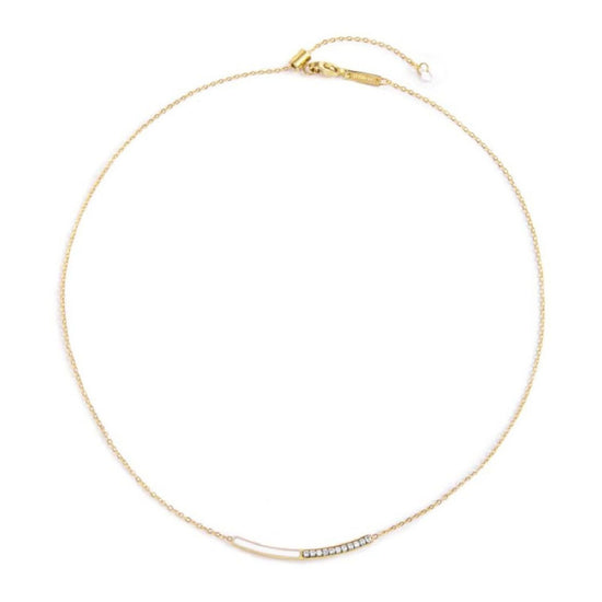 Collana girocollo Marlù Sparkles donna acciaio dorato con zirconi e smalto bianco 31CN0003G-W-4