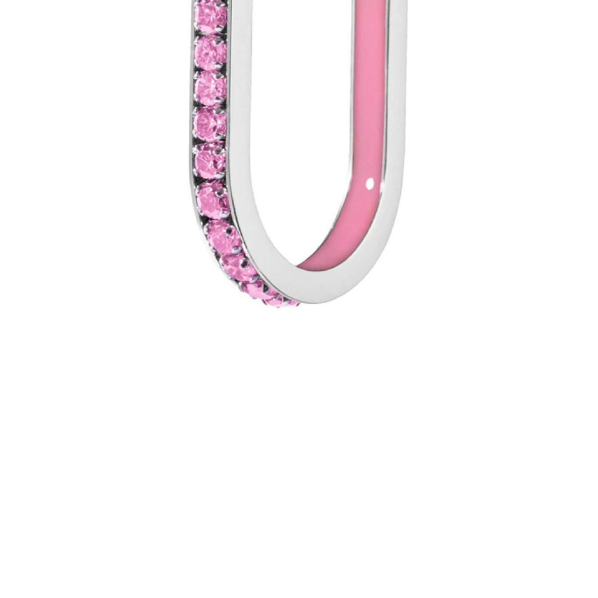 Orecchino singolo Marlù Sparkles donna acciaio con zirconi e smalto rosa 31OR0013-LF-2