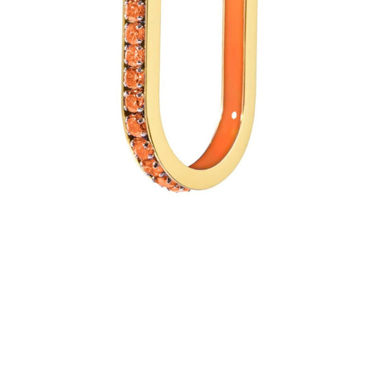 Orecchino singolo Marlù Sparkles donna acciaio dorato zirconi e smalto arancione 31OR0013G-H-2