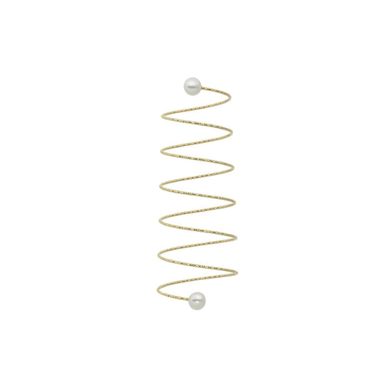 Anello donna spirale allungata MagicWire Galassie oro giallo e 2 perle 32-AS-GPB-01-1