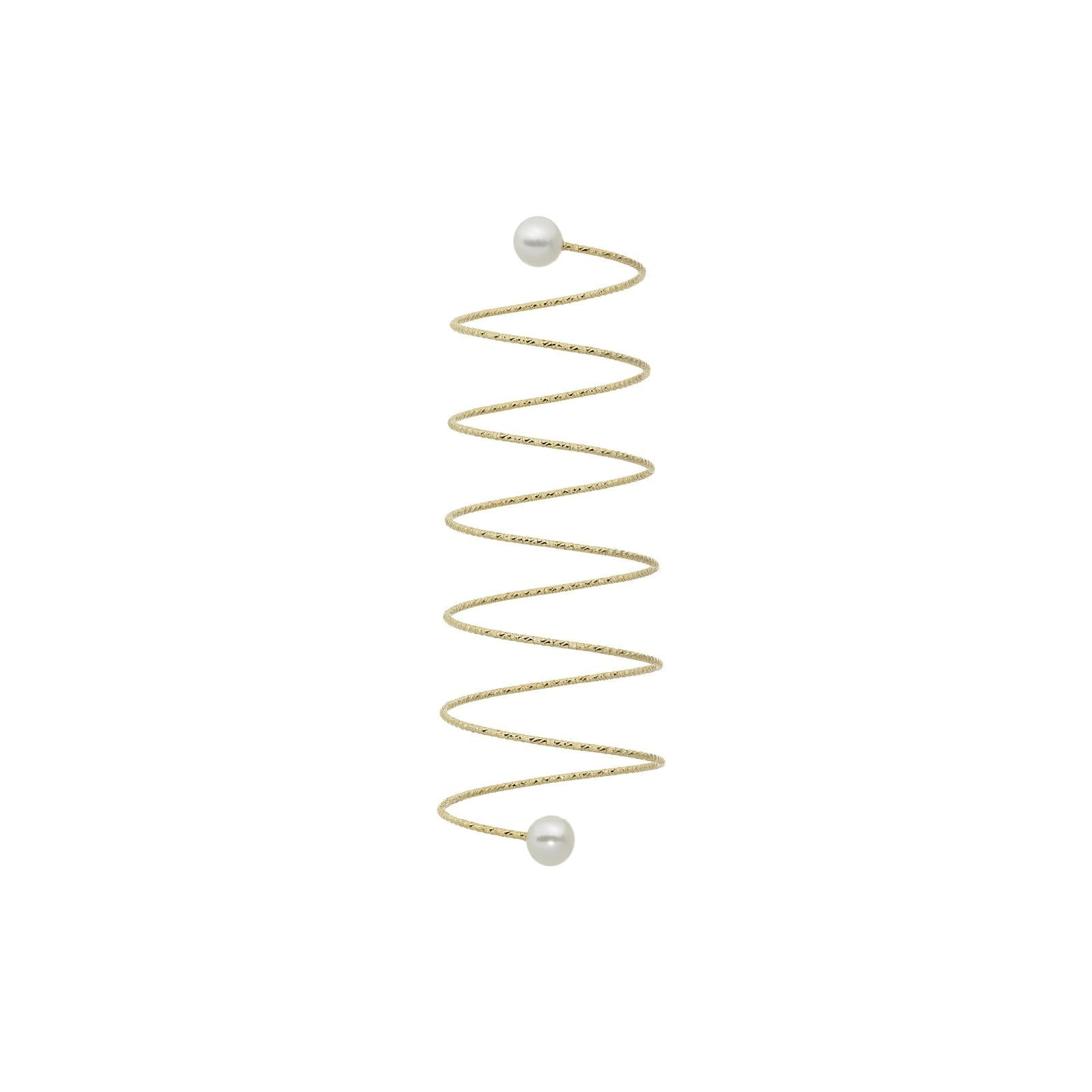 Anello donna spirale allungata MagicWire Galassie oro giallo e 2 perle 32-AS-GPB-01-1