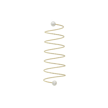 Anello donna spirale allungata MagicWire Galassie oro giallo e 2 perle 32-AS-GPB-01-1