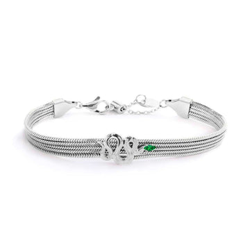 Bracciale snake multifilo da donna Marlù Vision in acciaio con serpente e zircone verde 33BR0028-V-1