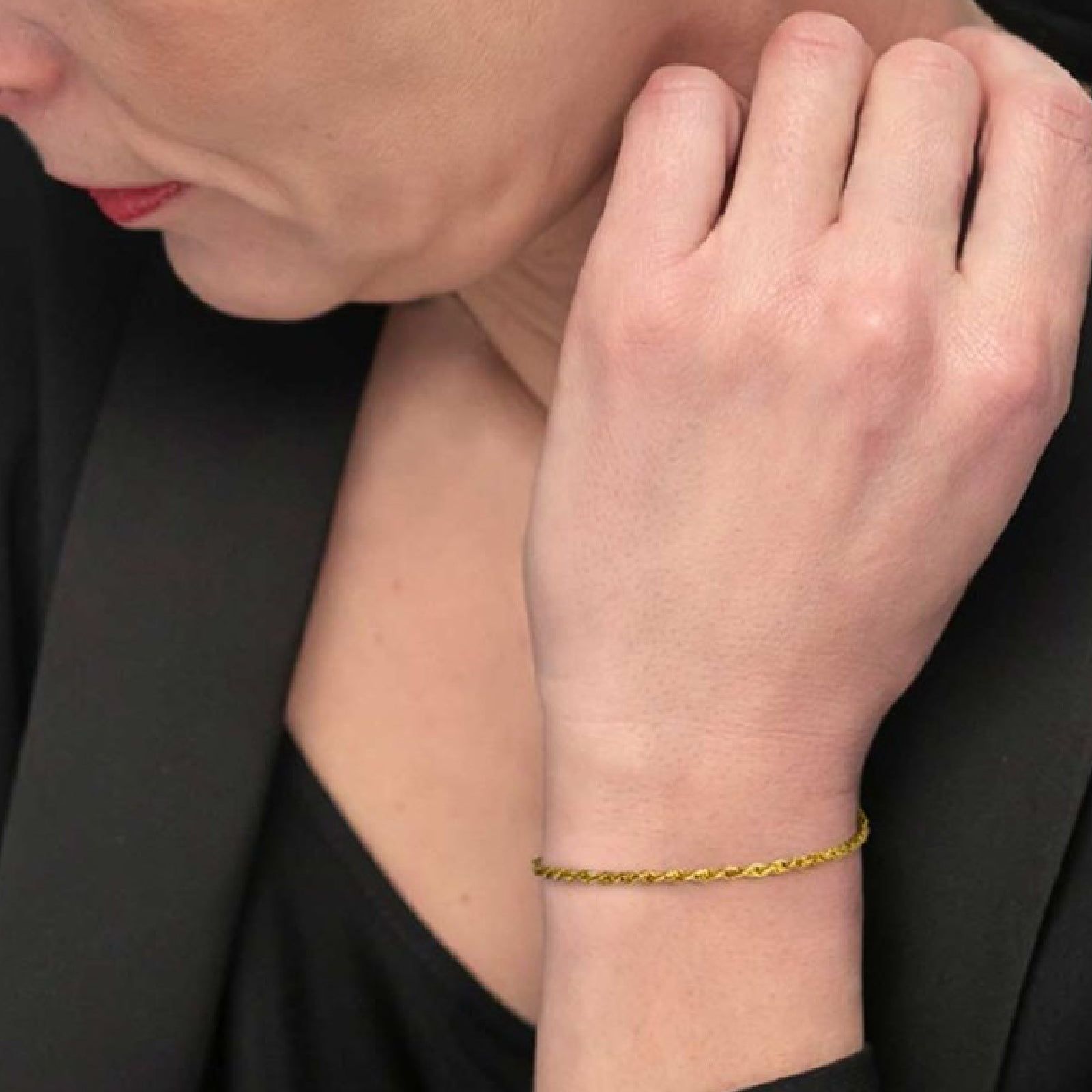 Bracciali catena Marlù Vision da donna acciaio dorato con catena a corda 33BR0040G-3