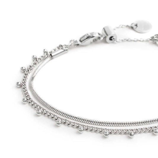 Bracciali catena Marlù Vision da donna acciaio con catena snake e grumetta 33BR0042-2