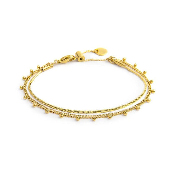 Bracciali catena Marlù Vision da donna acciaio dorato con catena snake e grumetta 33BR0042G-1