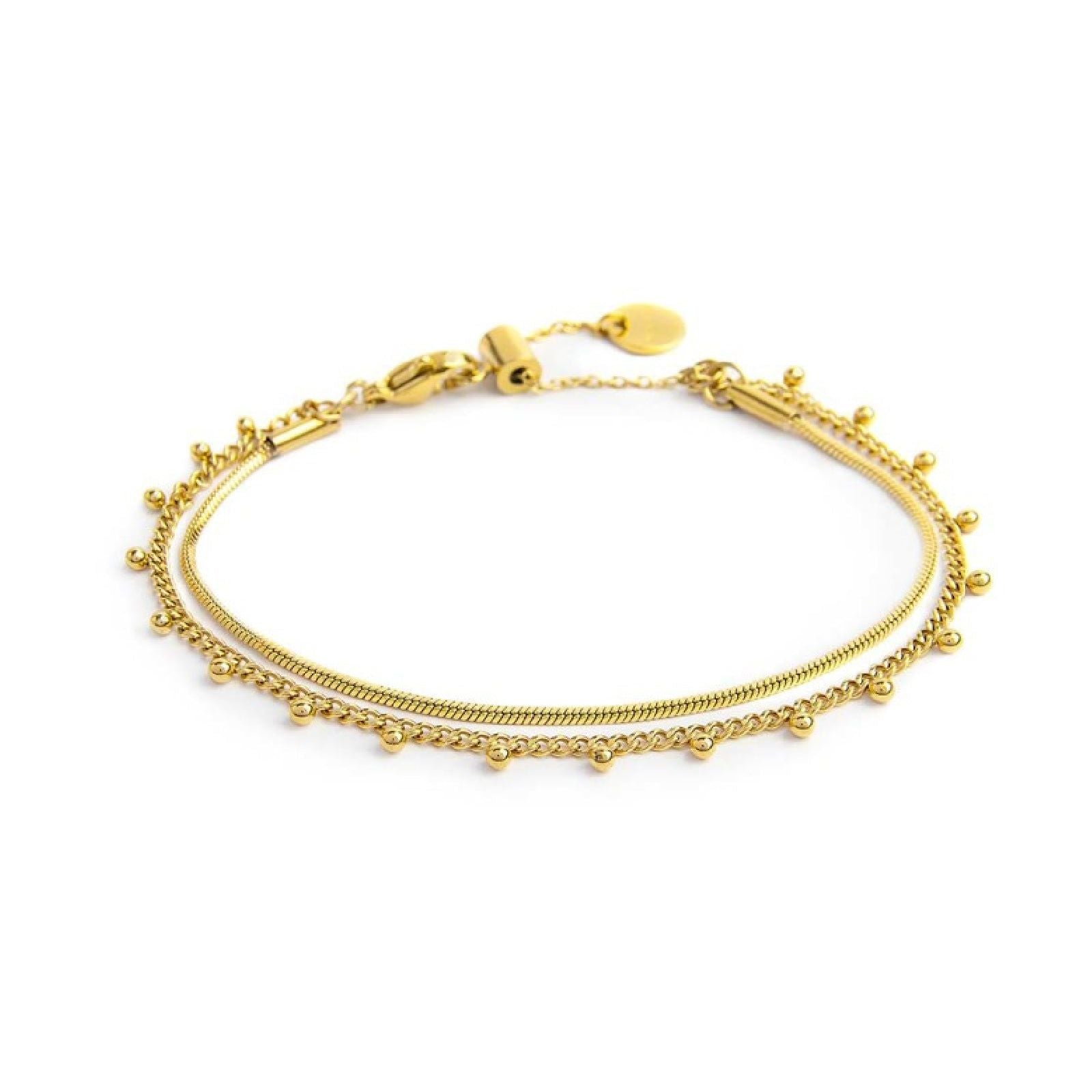 Bracciali catena Marlù Vision da donna acciaio dorato con catena snake e grumetta 33BR0042G-1