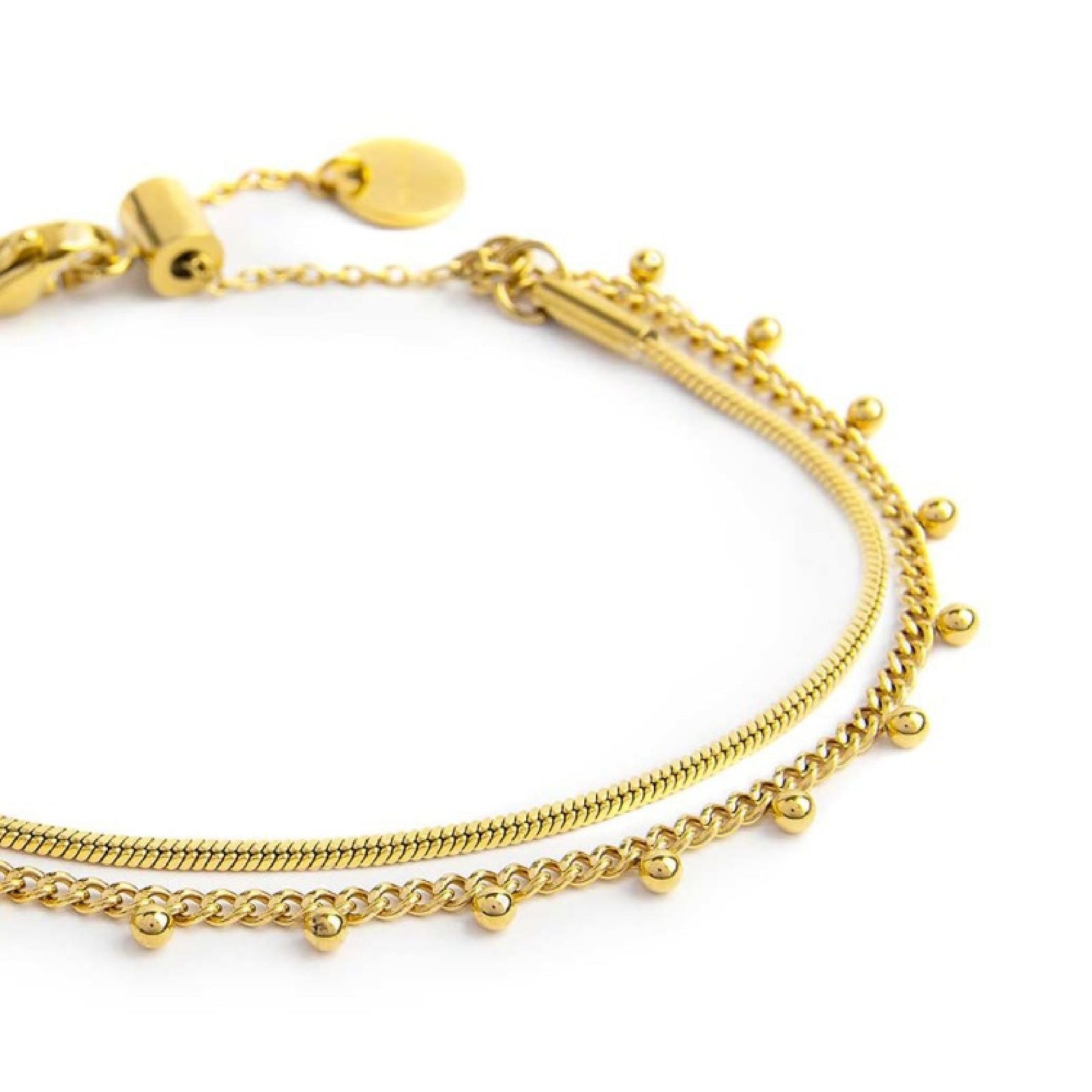 Bracciali catena Marlù Vision da donna acciaio dorato con catena snake e grumetta 33BR0042G-2