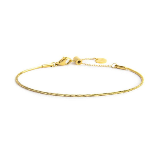 Bracciali catena Marlù Vision da donna acciaio dorato con catena snake quadrato 33BR0044G-1