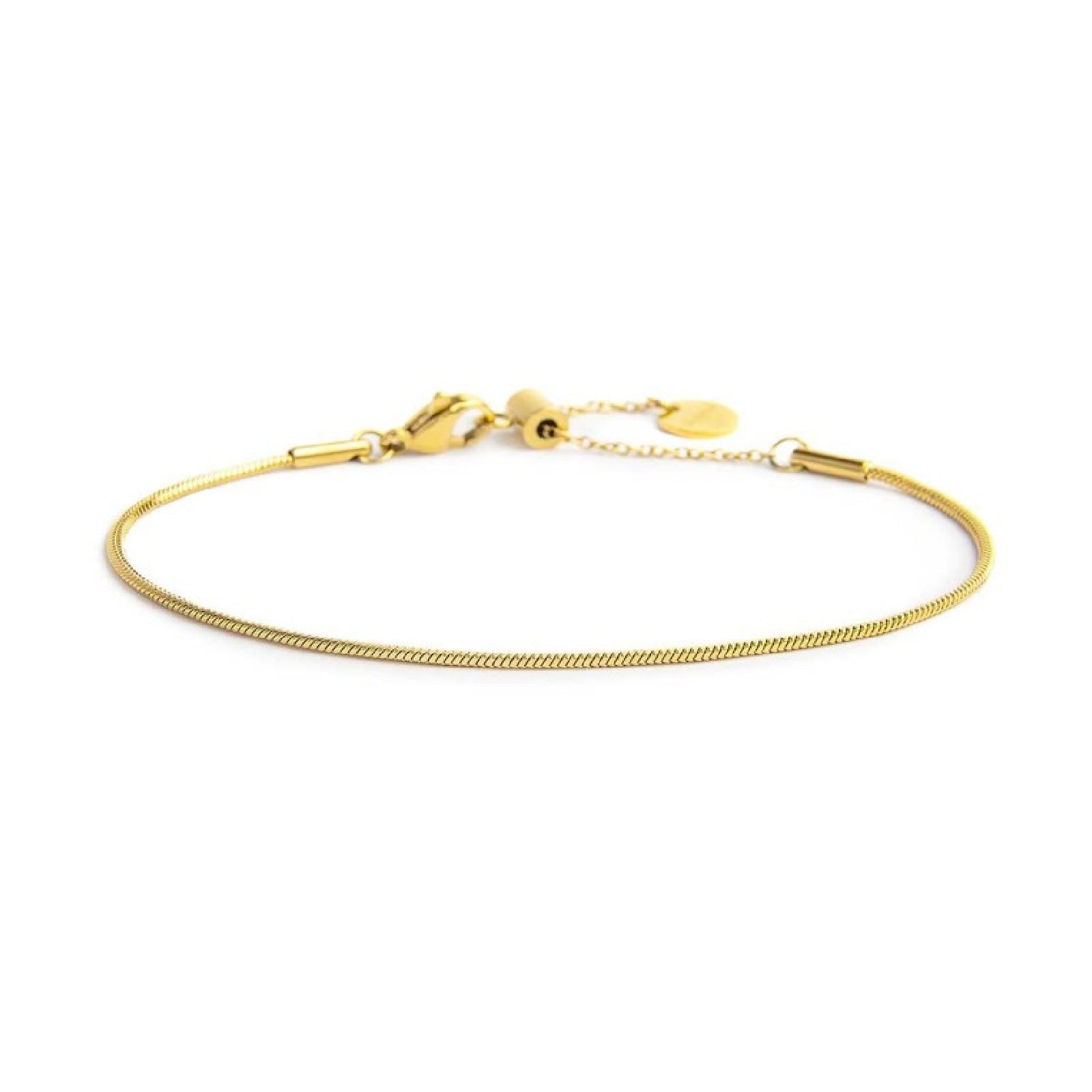 Bracciali catena Marlù Vision da donna acciaio dorato con catena snake quadrato 33BR0044G-1