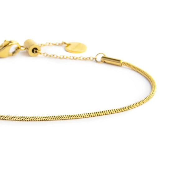 Bracciali catena Marlù Vision da donna acciaio dorato con catena snake quadrato 33BR0044G-2
