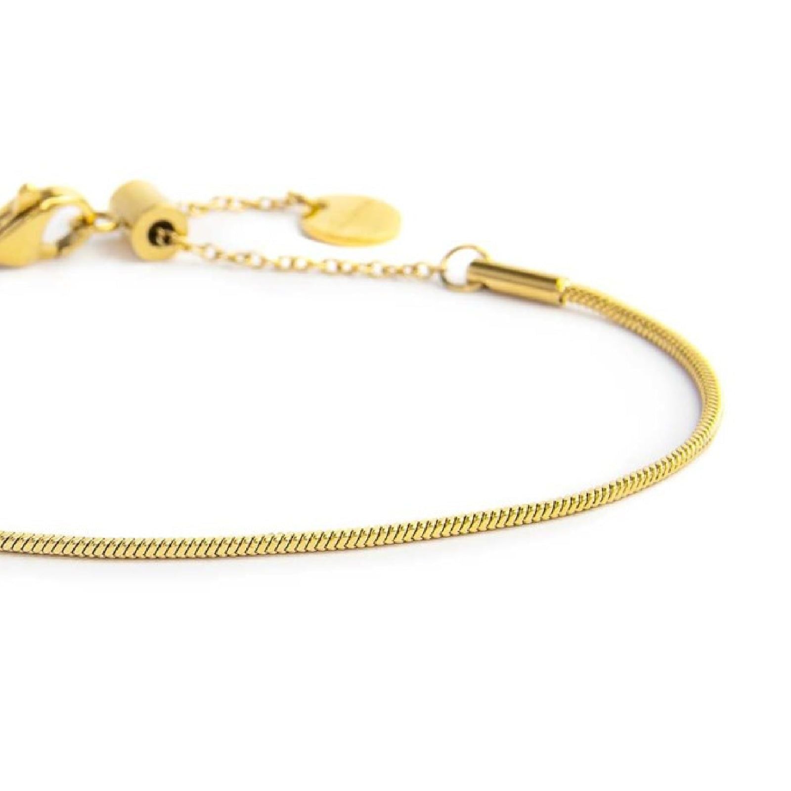 Bracciali catena Marlù Vision da donna acciaio dorato con catena snake quadrato 33BR0044G-2