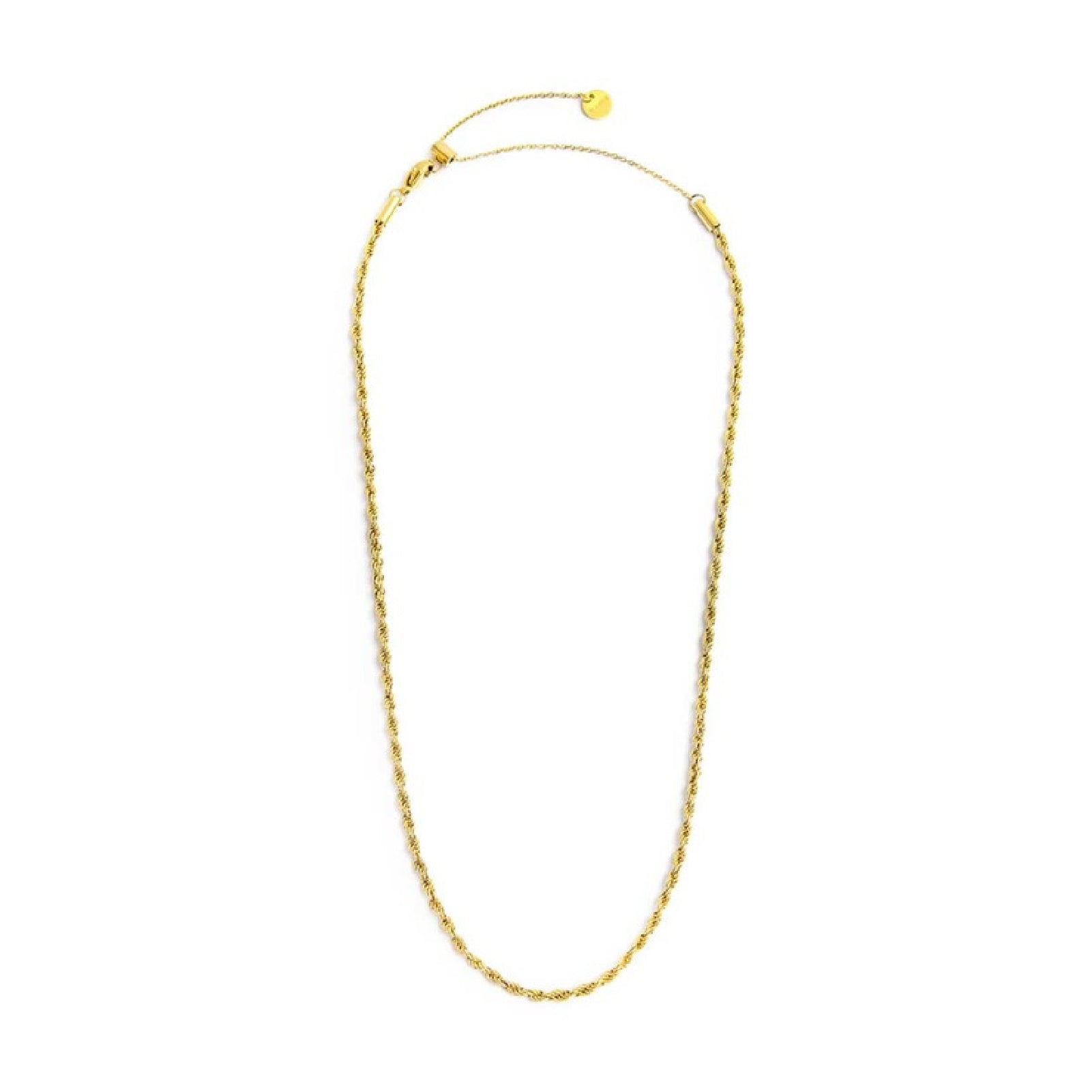 Collana girocollo Marlù Vision da donna acciaio dorato con catena a corda 33CN0024G