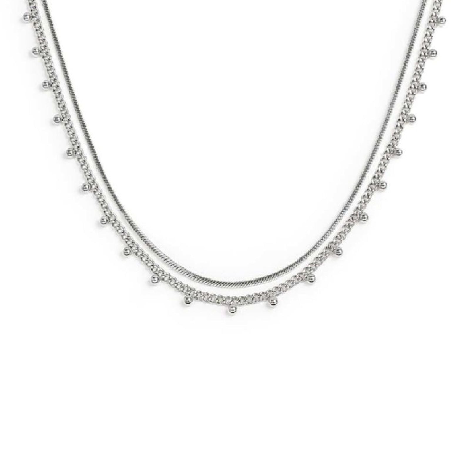 Collana girocollo Marlù Vision da donna acciaio con catena snake e grumetta 33CN0026-1