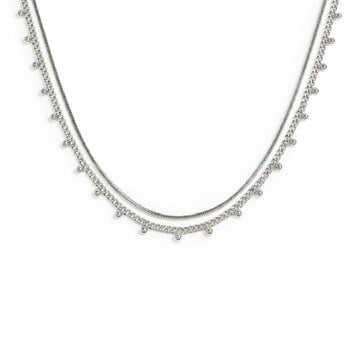 Collana girocollo Marlù Vision da donna acciaio con catena snake e grumetta 33CN0026-1