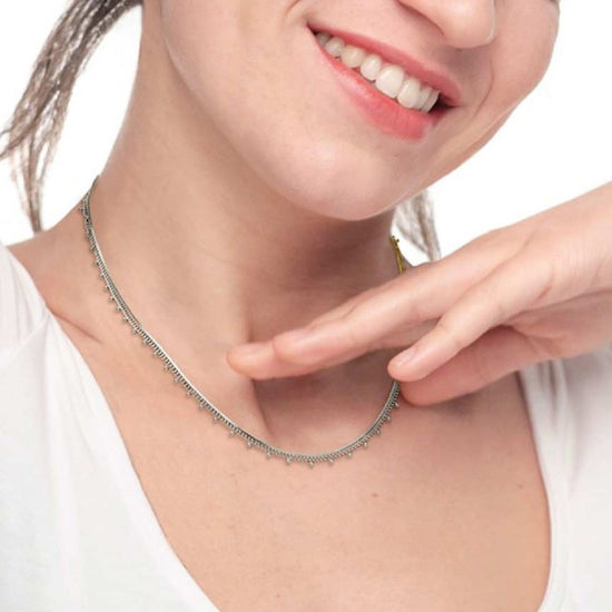 Collana girocollo Marlù Vision da donna acciaio con catena snake e grumetta 33CN0026-3