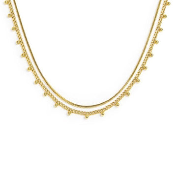 Collana girocollo Marlù Vision da donna acciaio dorato con catena snake e grumetta 33CN0026G-1