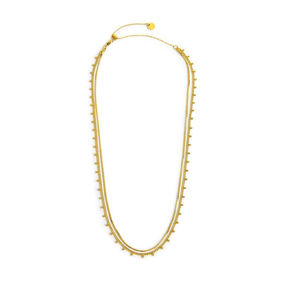 Collana girocollo Marlù Vision da donna acciaio dorato con catena snake e grumetta 33CN0026G