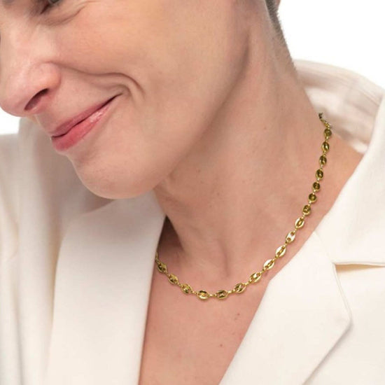 Collana girocollo Marlù Vision da donna acciaio dorato con catena marine 33CN0027G-3