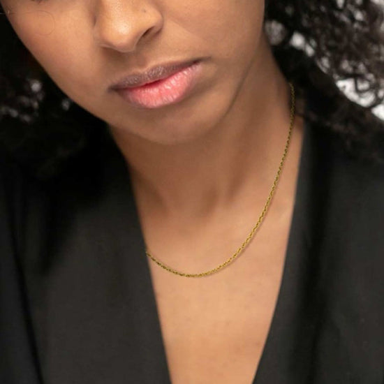 Collana girocollo Marlù Vision da donna acciaio dorato a corda di 2 mm 33CN0028G-3