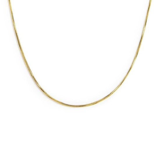 Collana girocollo Marlù Vision da donna acciaio dorato con catena snake quadrata 33CN0029G-1