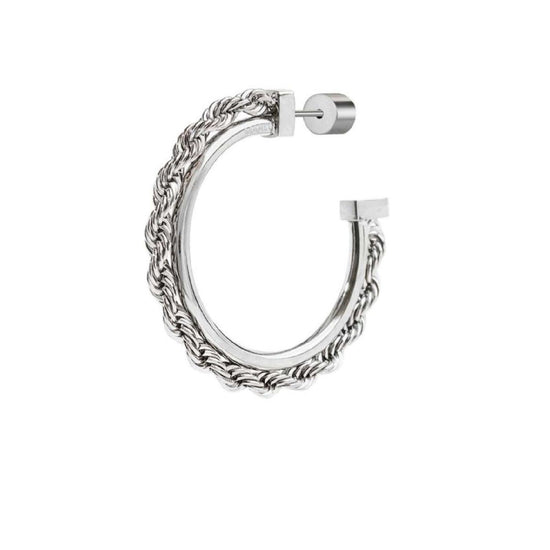 Orecchino semicerchio Marlù Vision da donna acciaio con catena a corda 33OR0053-1