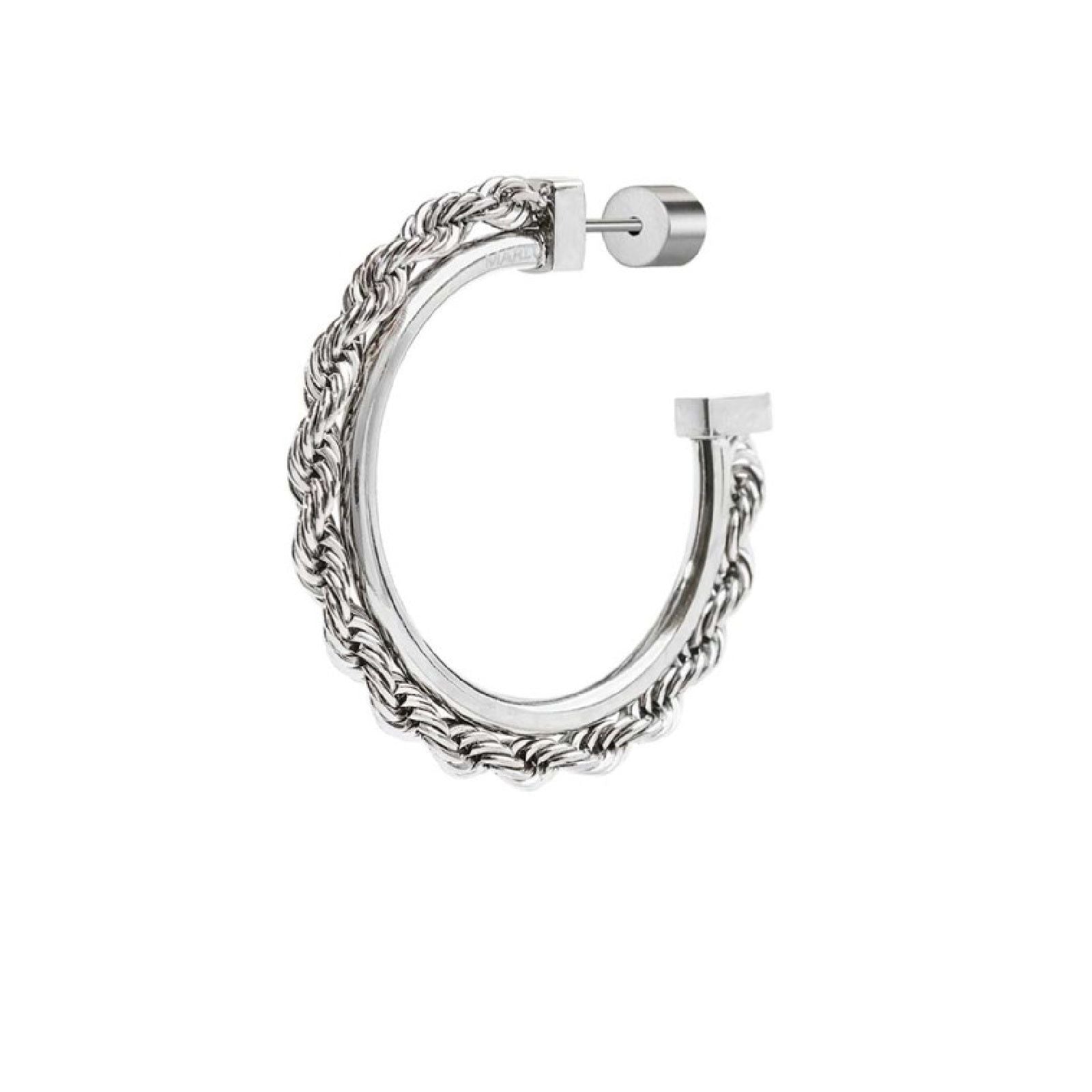 Orecchino semicerchio Marlù Vision da donna acciaio con catena a corda 33OR0053-1