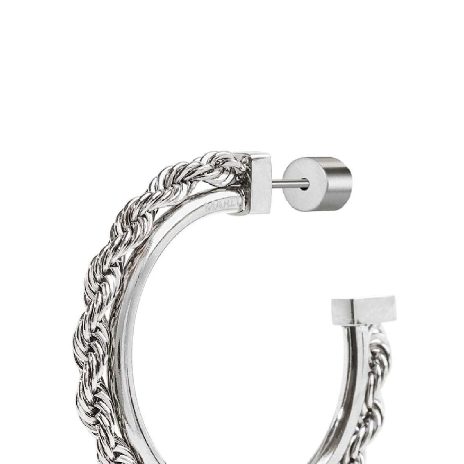 Orecchino semicerchio Marlù Vision da donna acciaio con catena a corda 33OR0053-2