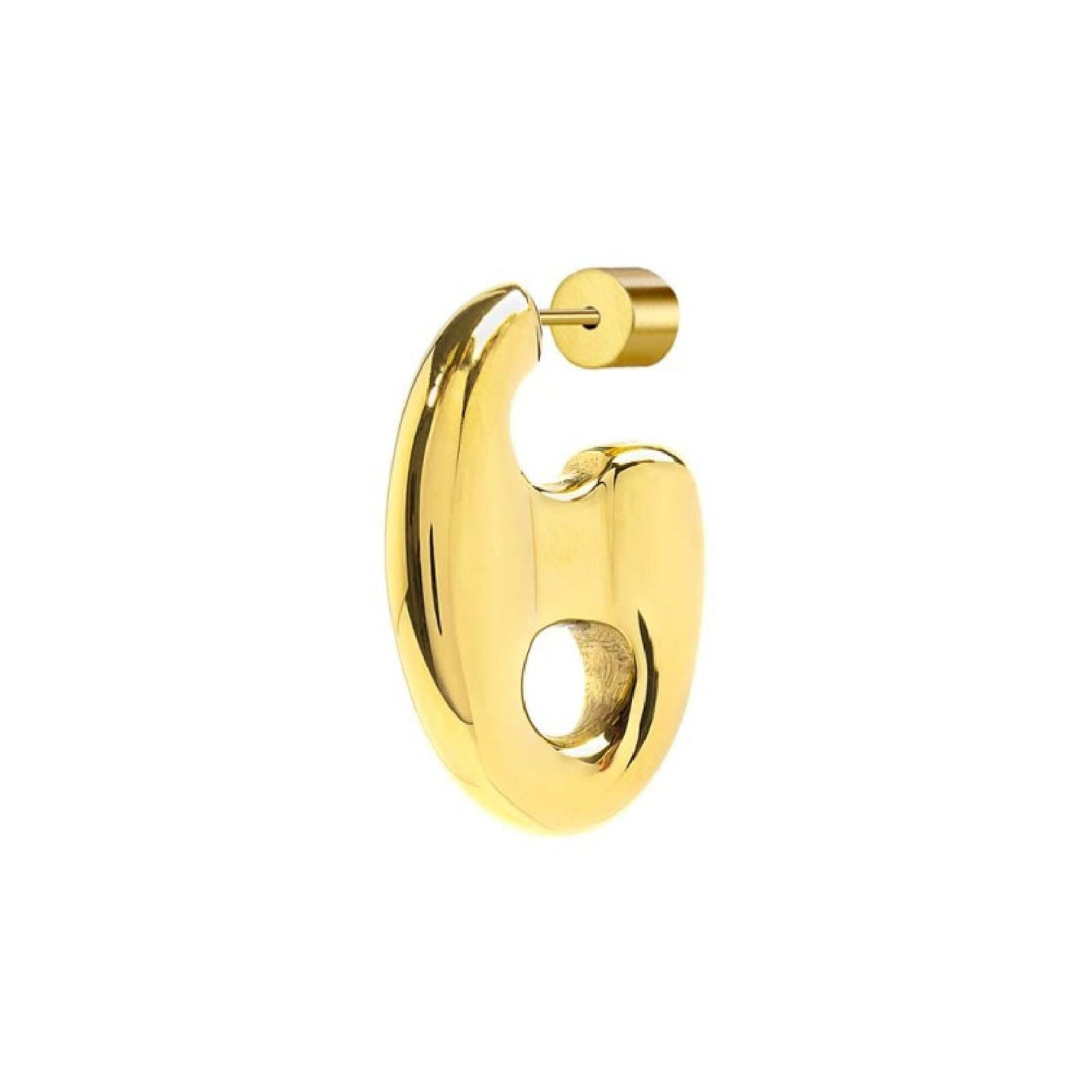 Orecchino semicerchio Marlù Vision donna acciaio dorato con maglia marine 33OR0054G-1